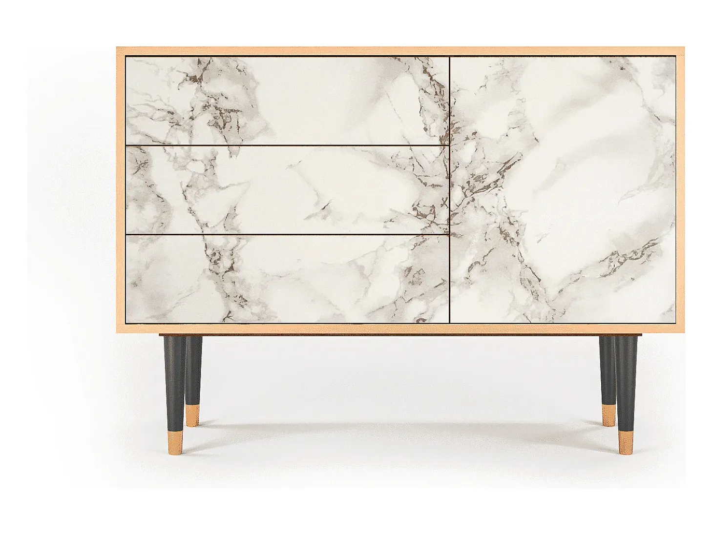 Aparador - 115х84х41 cm - S3 - Milk Marble, Nogal