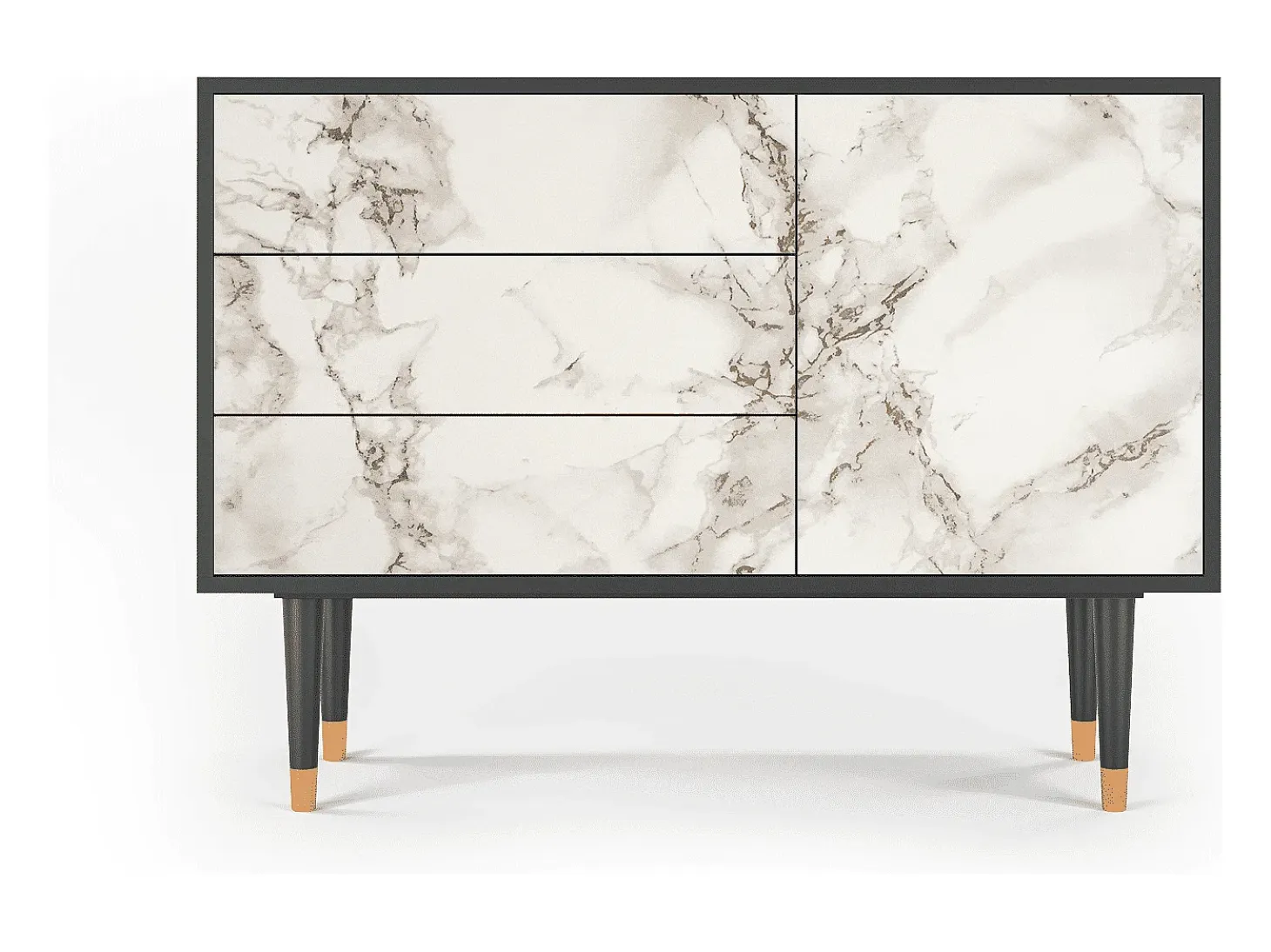 Aparador - 115х84х41 cm - S3 - Milk Marble, Antracita