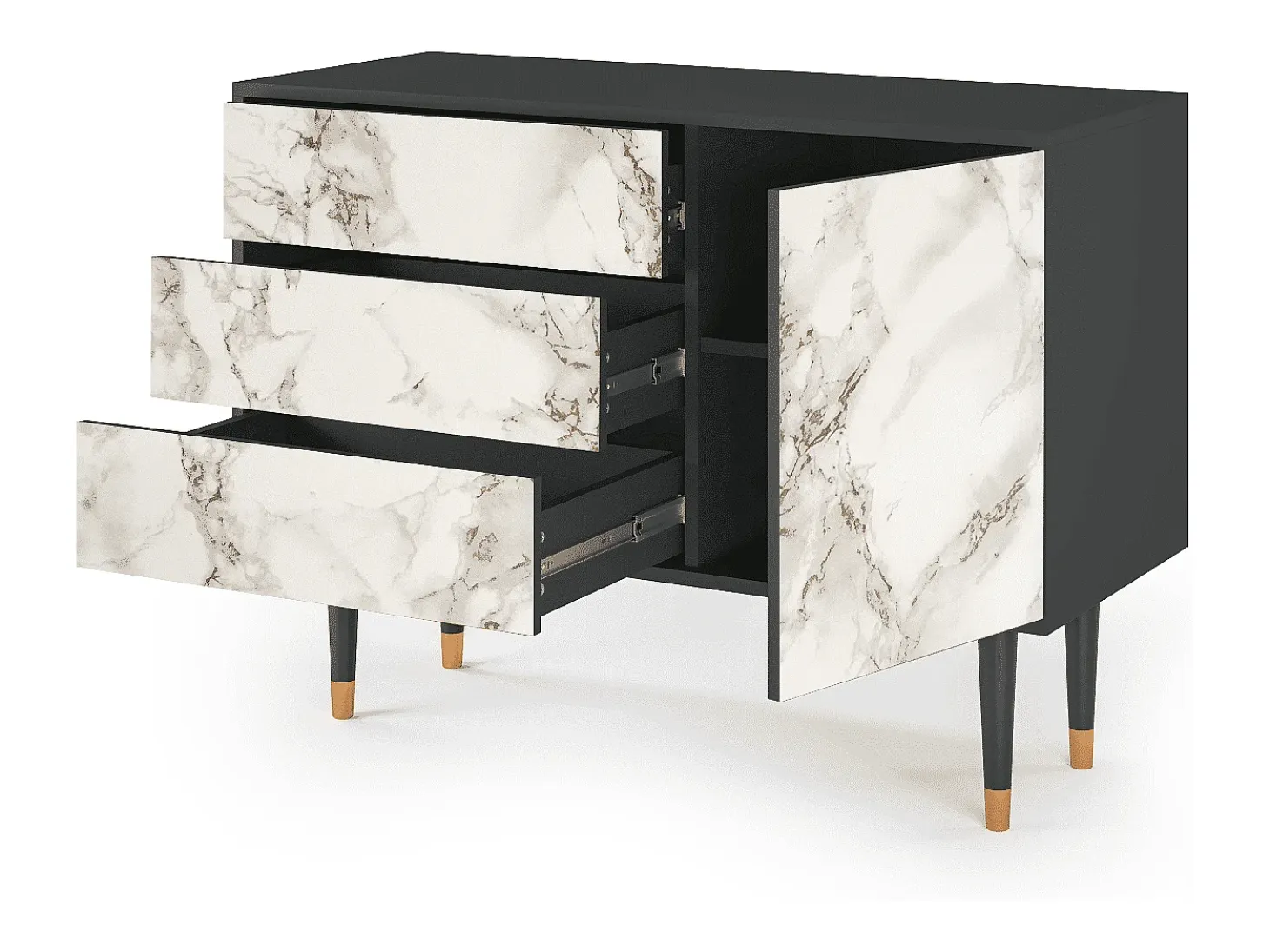 Aparador - 115х84х41 cm - S3 - Milk Marble, Antracita