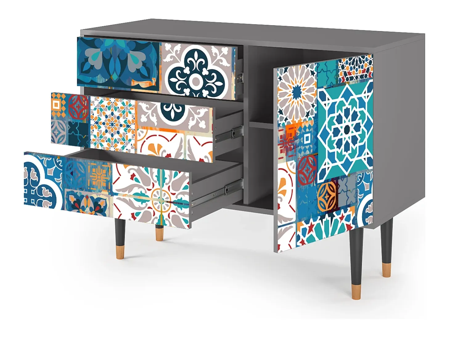 Aparador - 115х84х41 cm - S3 - Moroccan Market, Gris