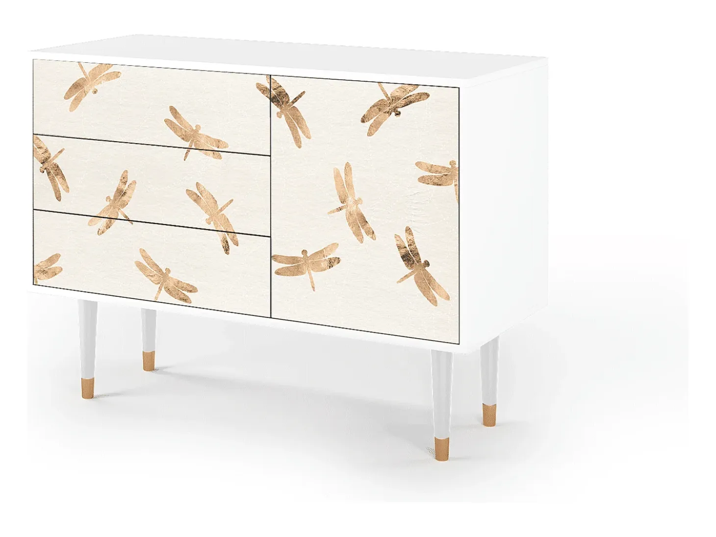 Aparador - 115х84х41 cm - S3 - Nude Dragonflies, Blanco