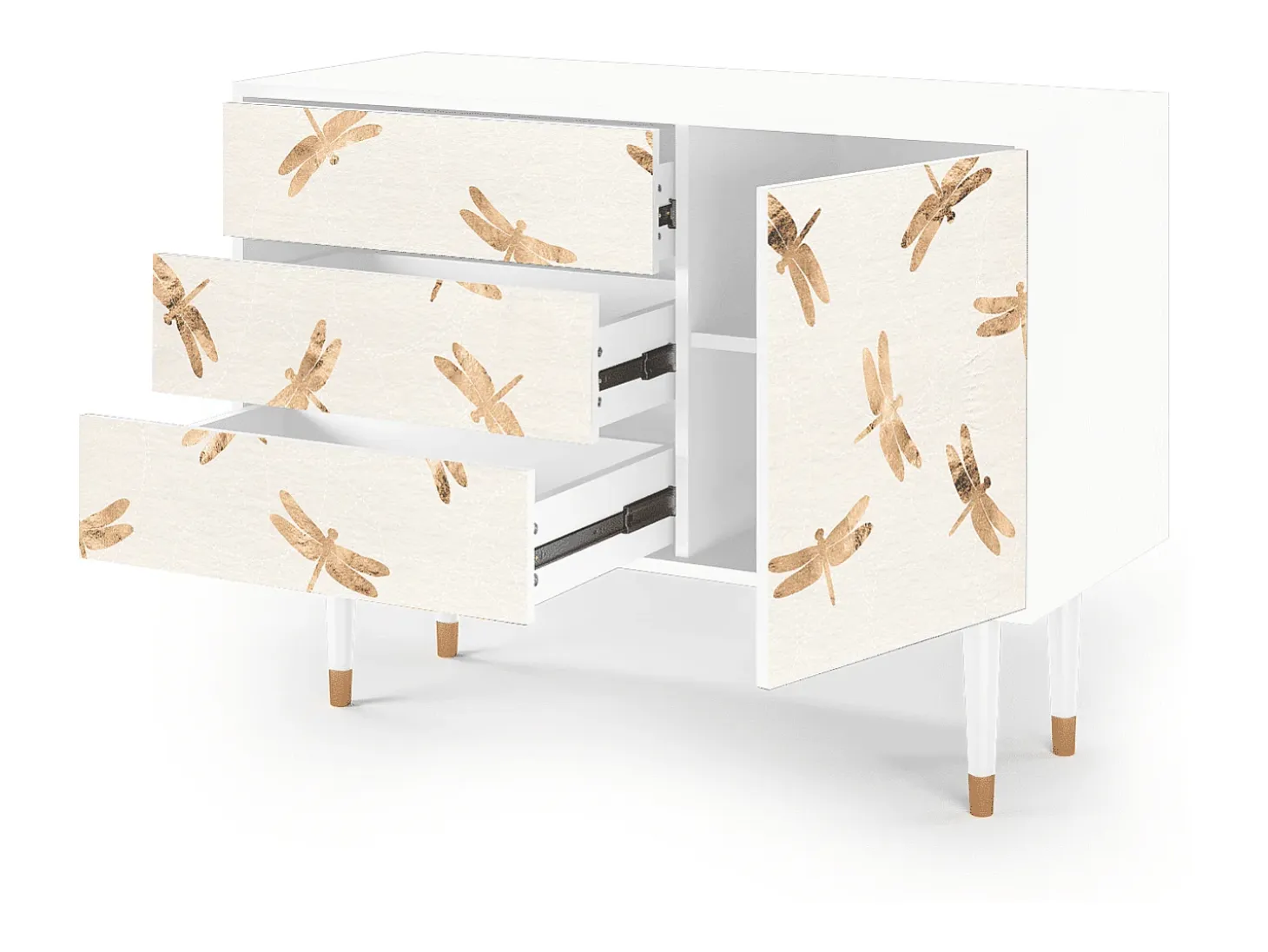 Aparador - 115х84х41 cm - S3 - Nude Dragonflies, Blanco
