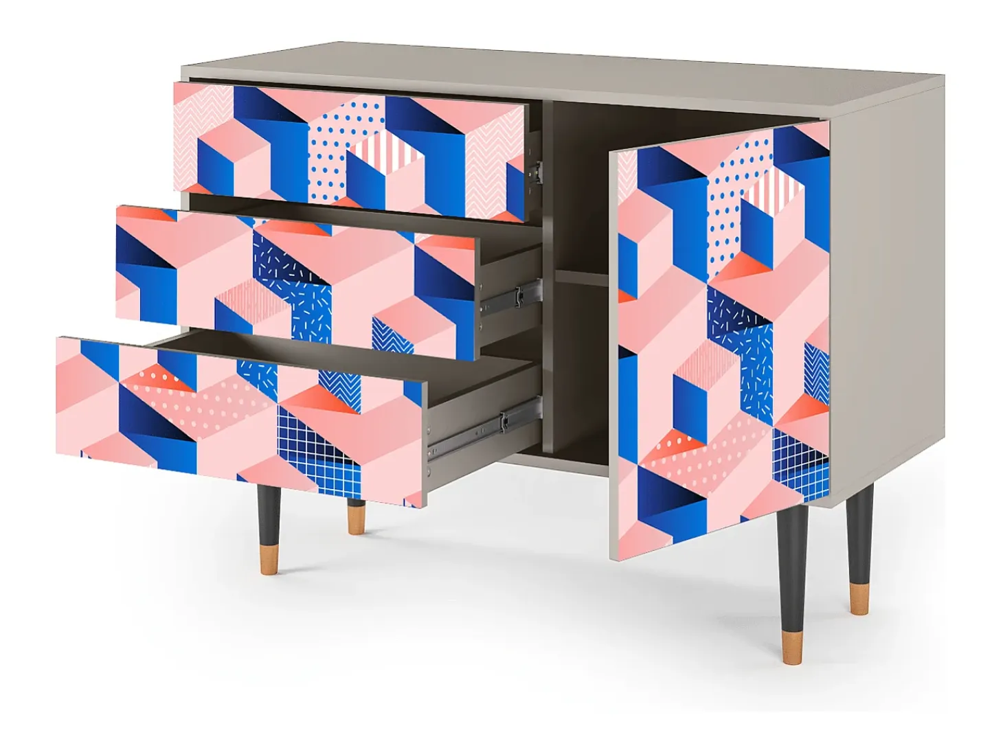 Aparador - 115х84х41 cm - S3 - Pinky Squares, Arena