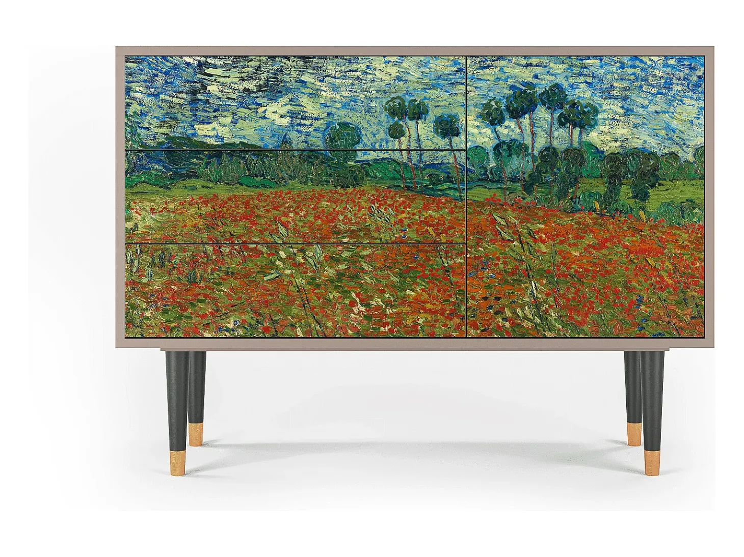 Aparador - 115х84х41 cm - S3 - Poppy field by van Gogh, Latte