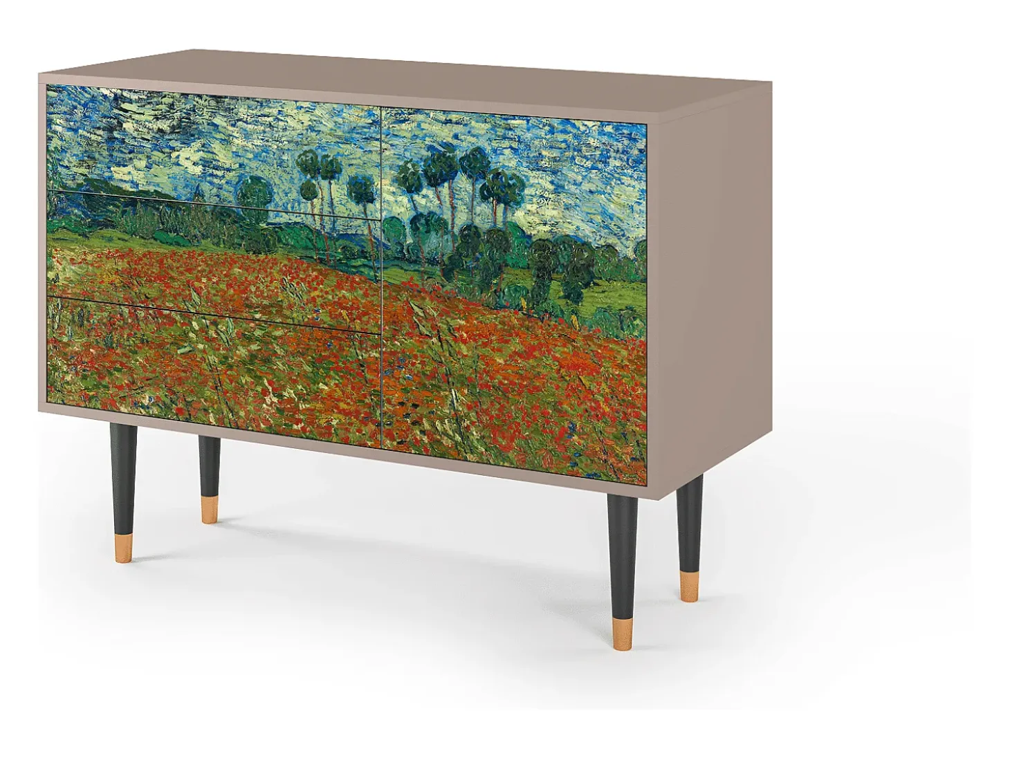 Aparador - 115х84х41 cm - S3 - Poppy field by van Gogh, Latte