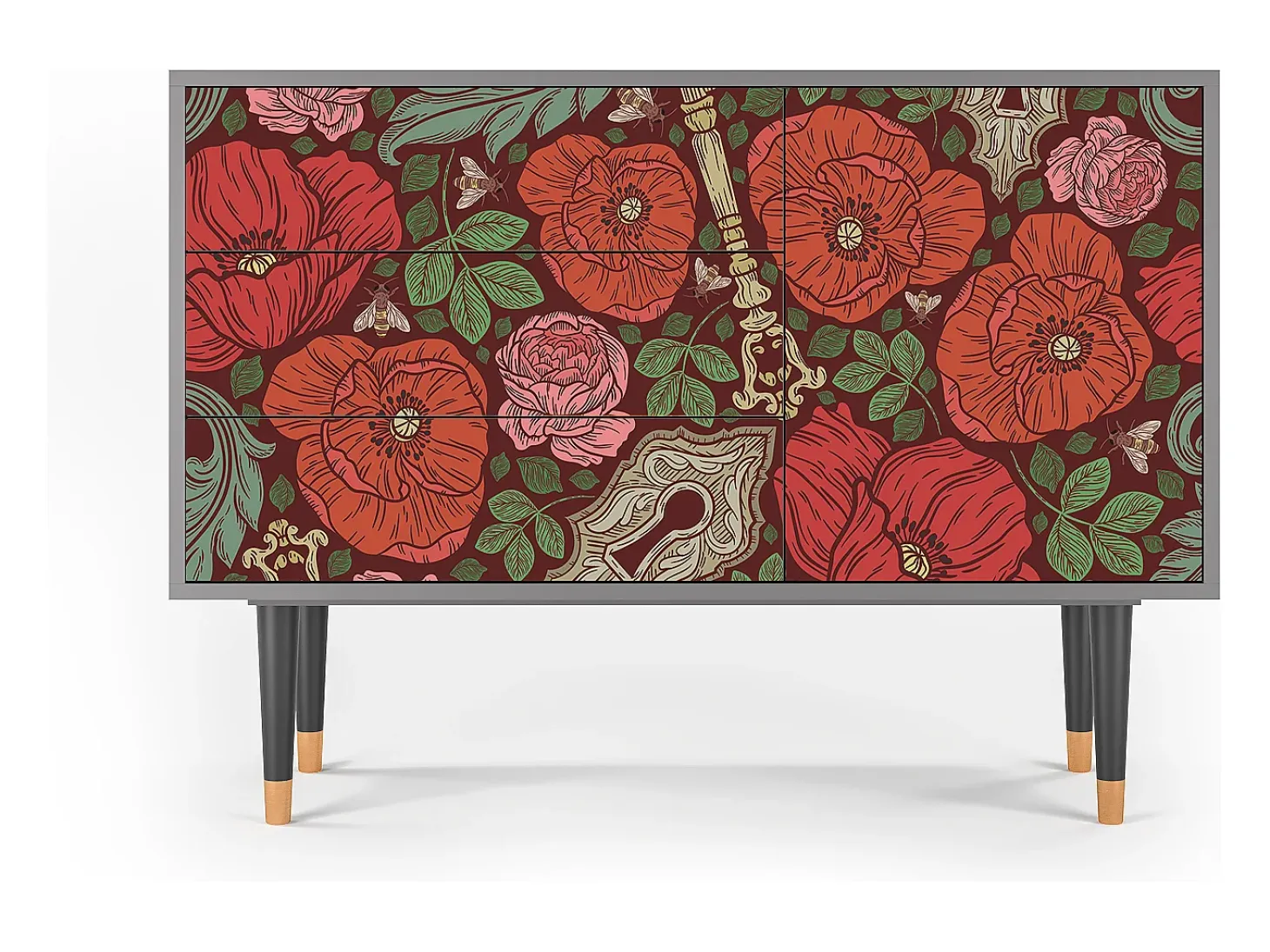 Aparador - 115х84х41 cm - S3 - Poppy Garden, Gris