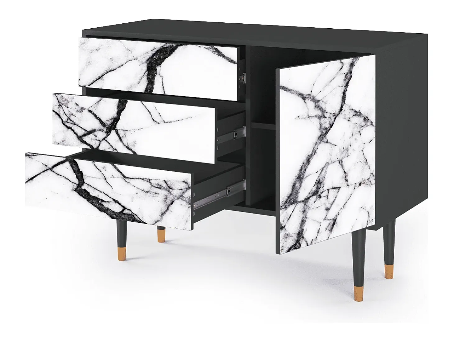 Aparador - 115х84х41 cm - S3 - Raven Marble, Antracita