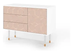 Aparador - 115х84х41 cm - S3 - Rose Honeycomb, Blanco