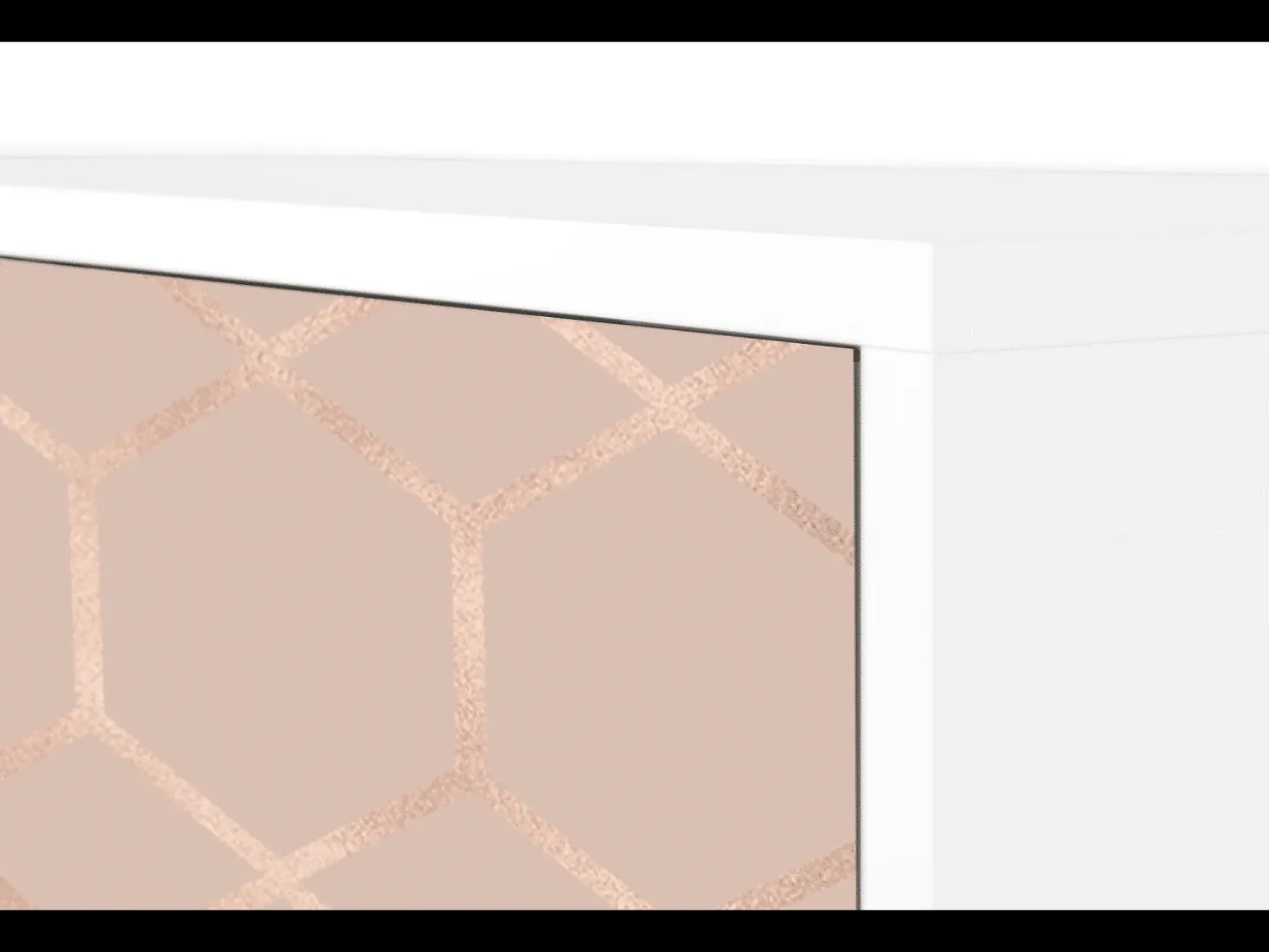 Aparador - 115х84х41 cm - S3 - Rose Honeycomb, Blanco