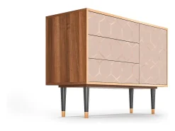 Aparador - 115х84х41 cm - S3 - Rose Honeycomb, Nogal