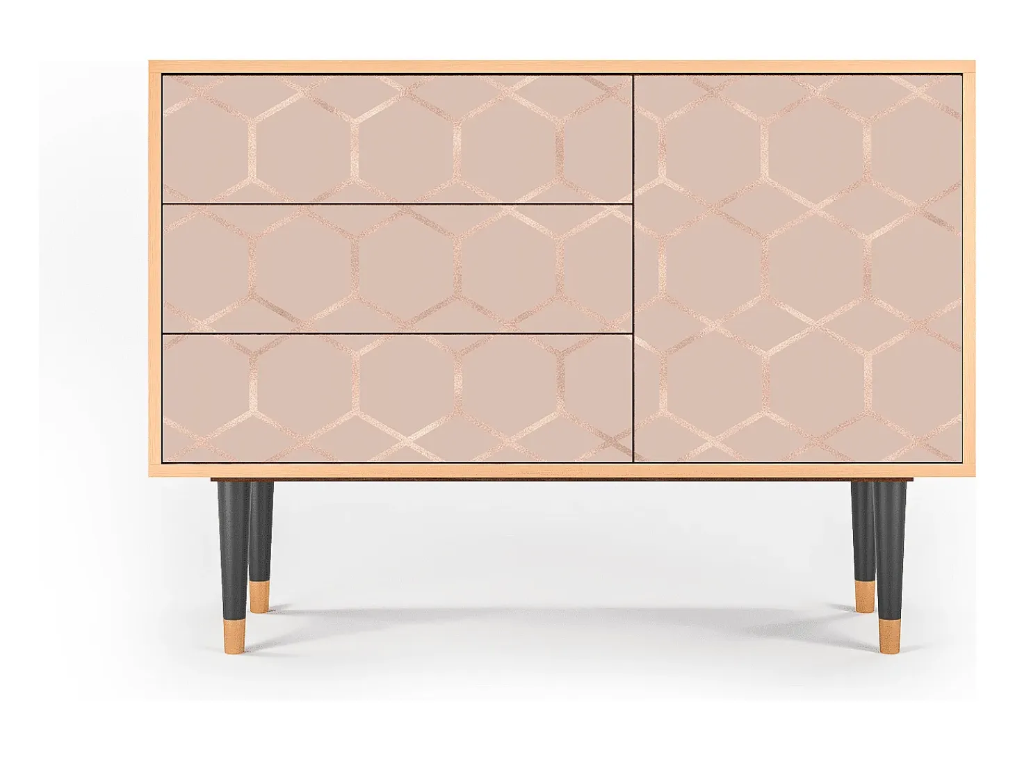 Aparador - 115х84х41 cm - S3 - Rose Honeycomb, Nogal