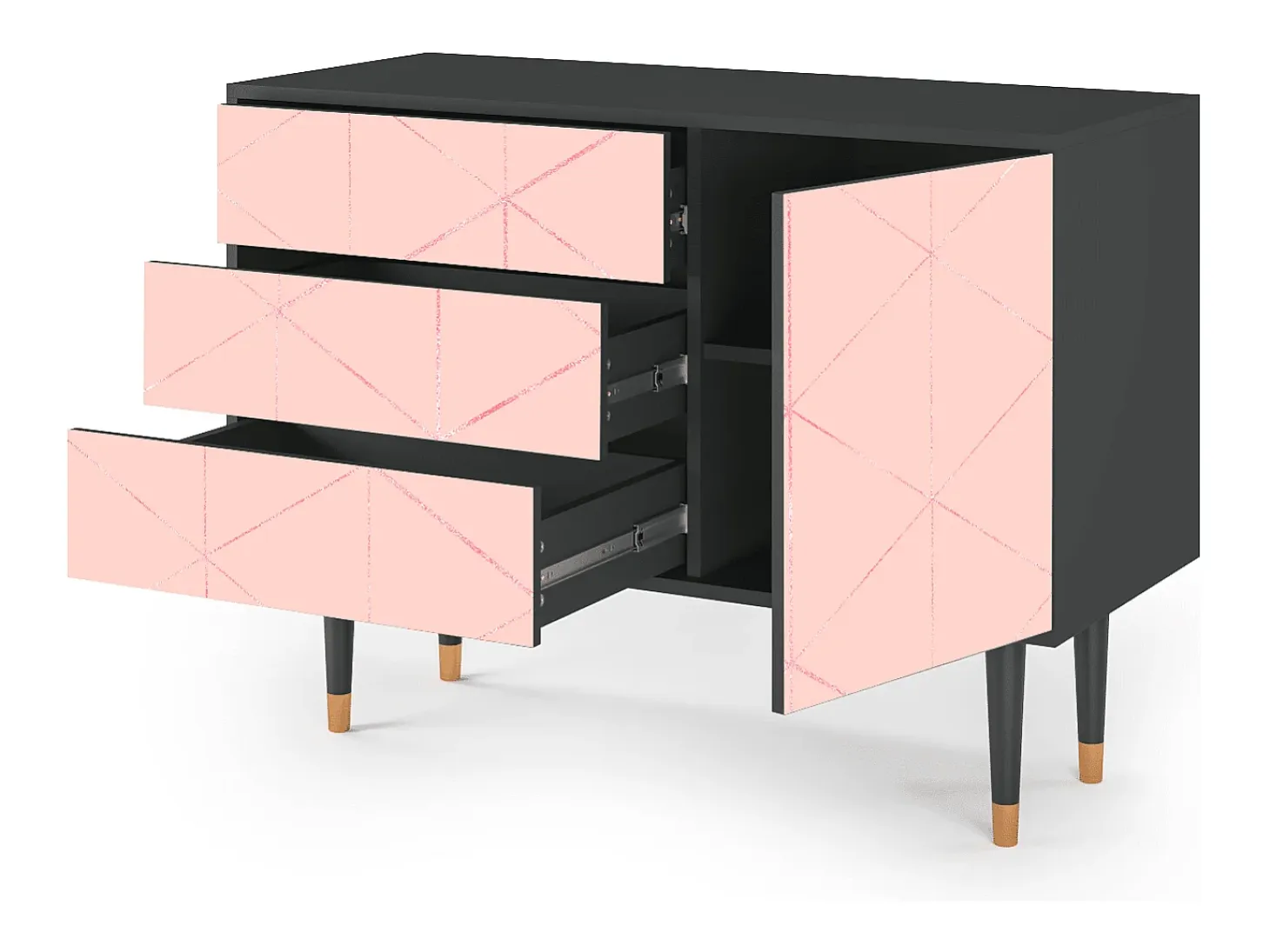 Aparador - 115х84х41 cm - S3 - Rose Quartz, Antracita
