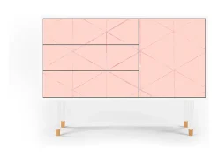 Aparador - 115х84х41 cm - S3 - Rose Quartz, Blanco