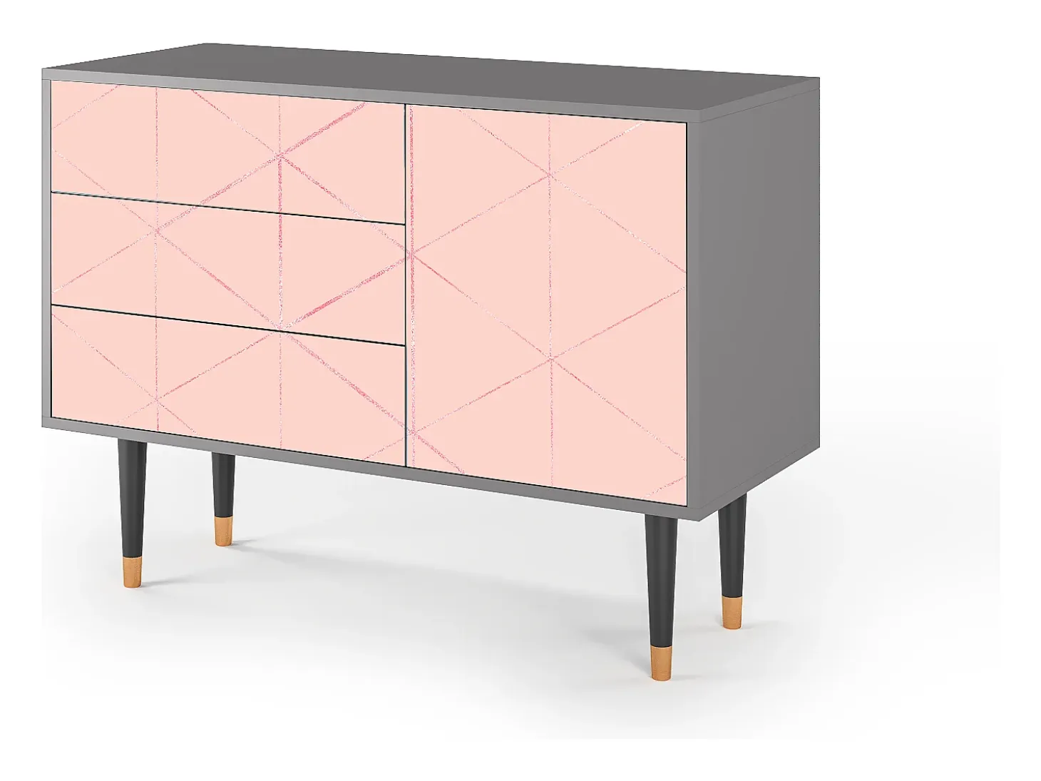 Aparador - 115х84х41 cm - S3 - Rose Quartz, Gris