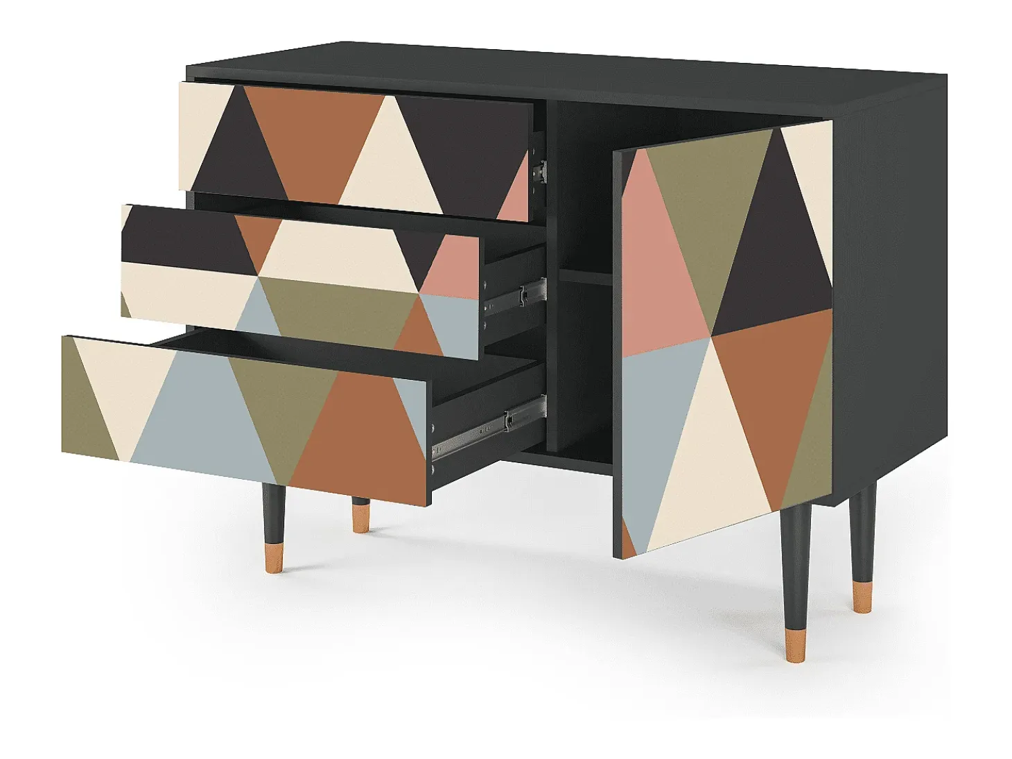 Aparador - 115х84х41 cm - S3 - Royal Triangles, Antracita