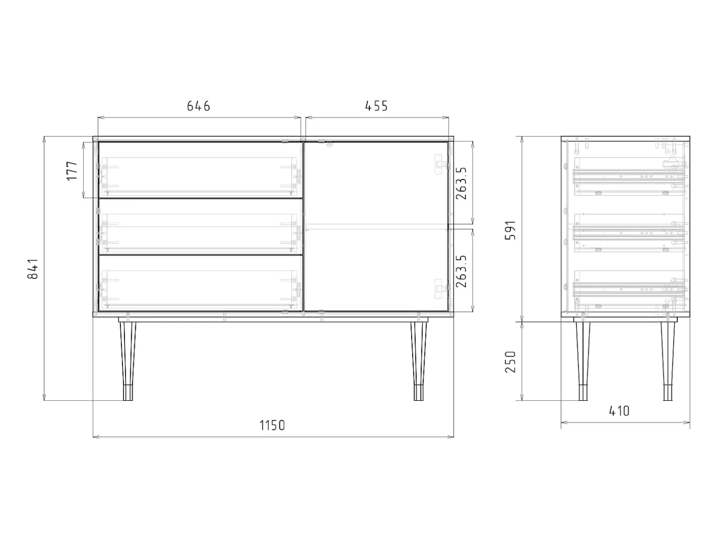 Aparador - 115х84х41 cm - S3 - Saint Martin, Antracita