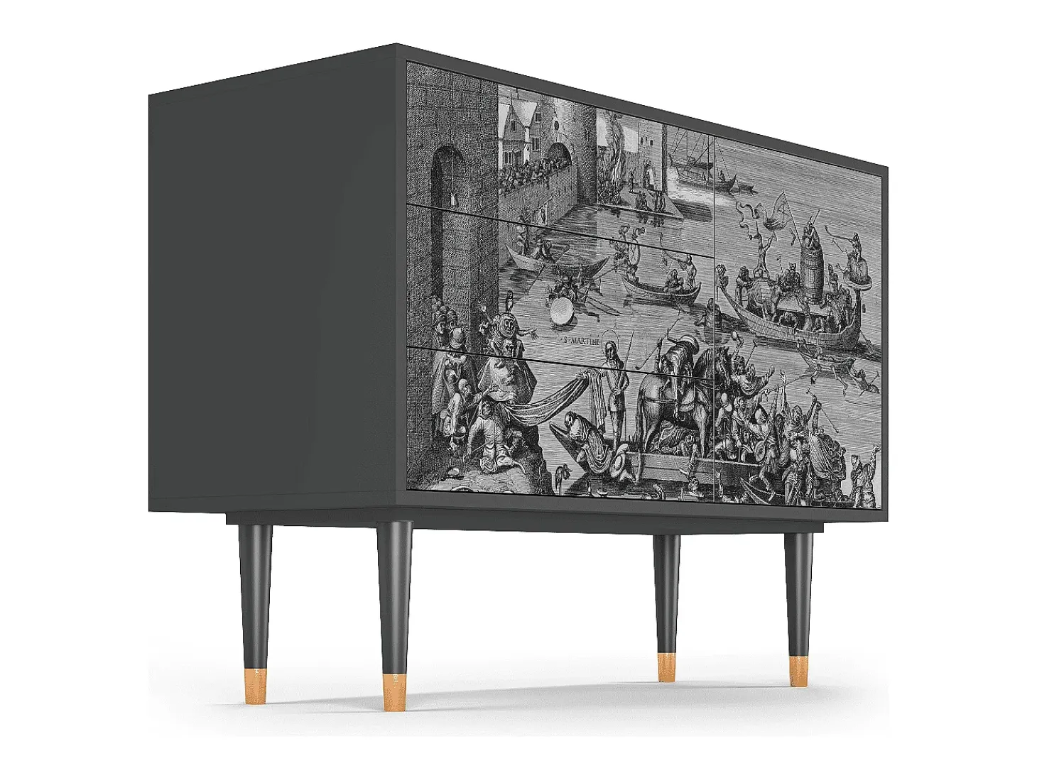 Aparador - 115х84х41 cm - S3 - Saint Martin, Antracita