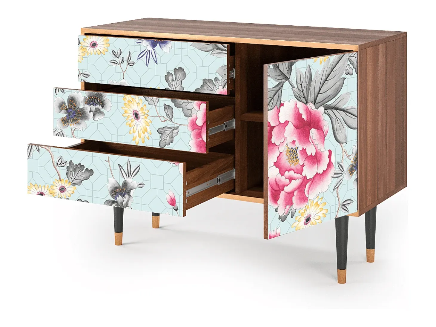 Aparador - 115х84х41 cm - S3 - Sky Garden, Nogal