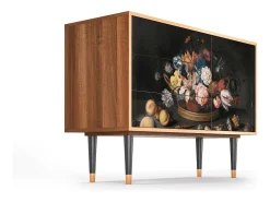 Aparador - 115х84х41 cm - S3 - Still Life with Flowers, Nogal