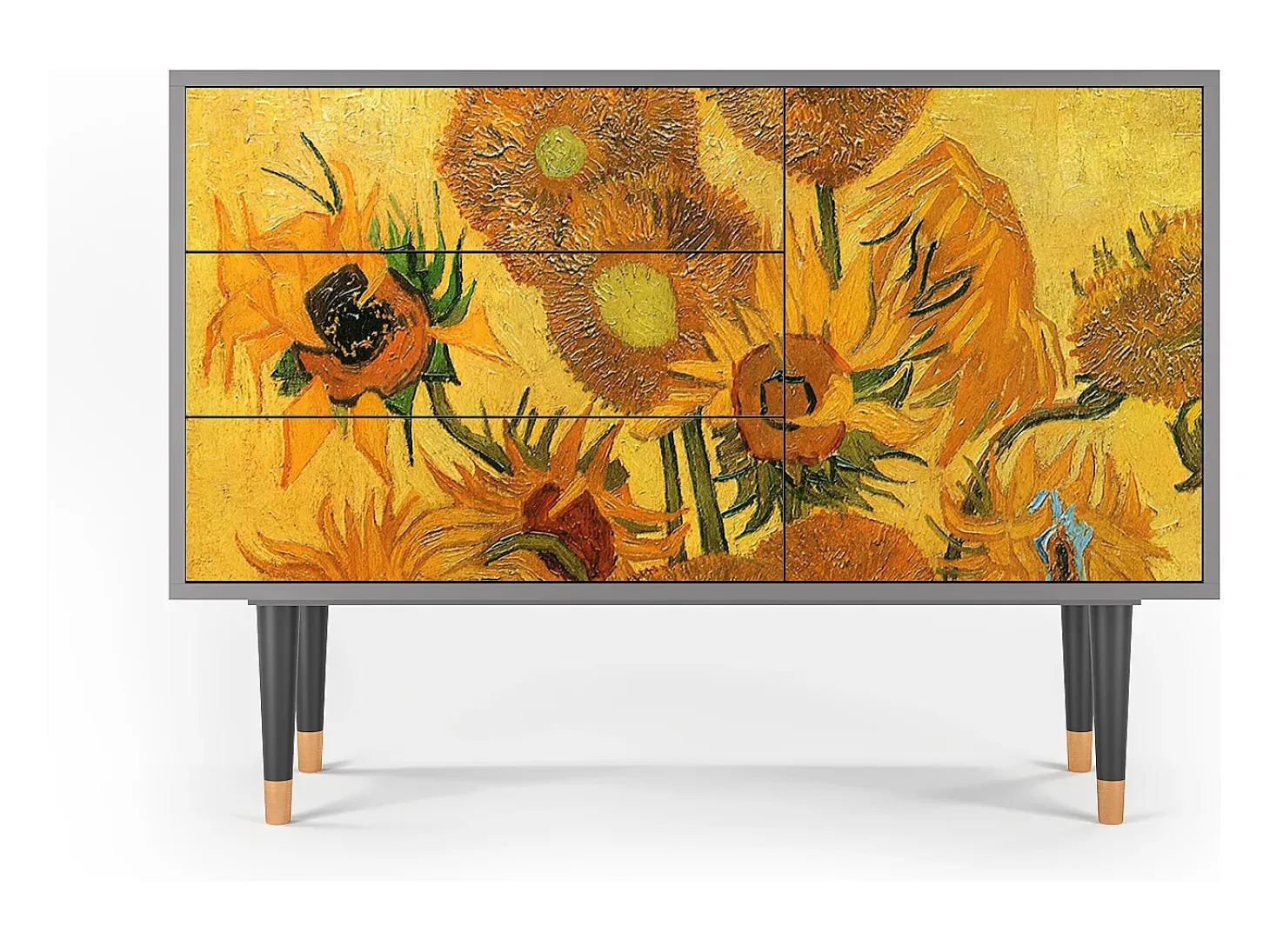 Aparador - 115х84х41 cm - S3 - Sunflowers, Gris