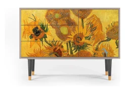 Aparador - 115х84х41 cm - S3 - Sunflowers, Latte