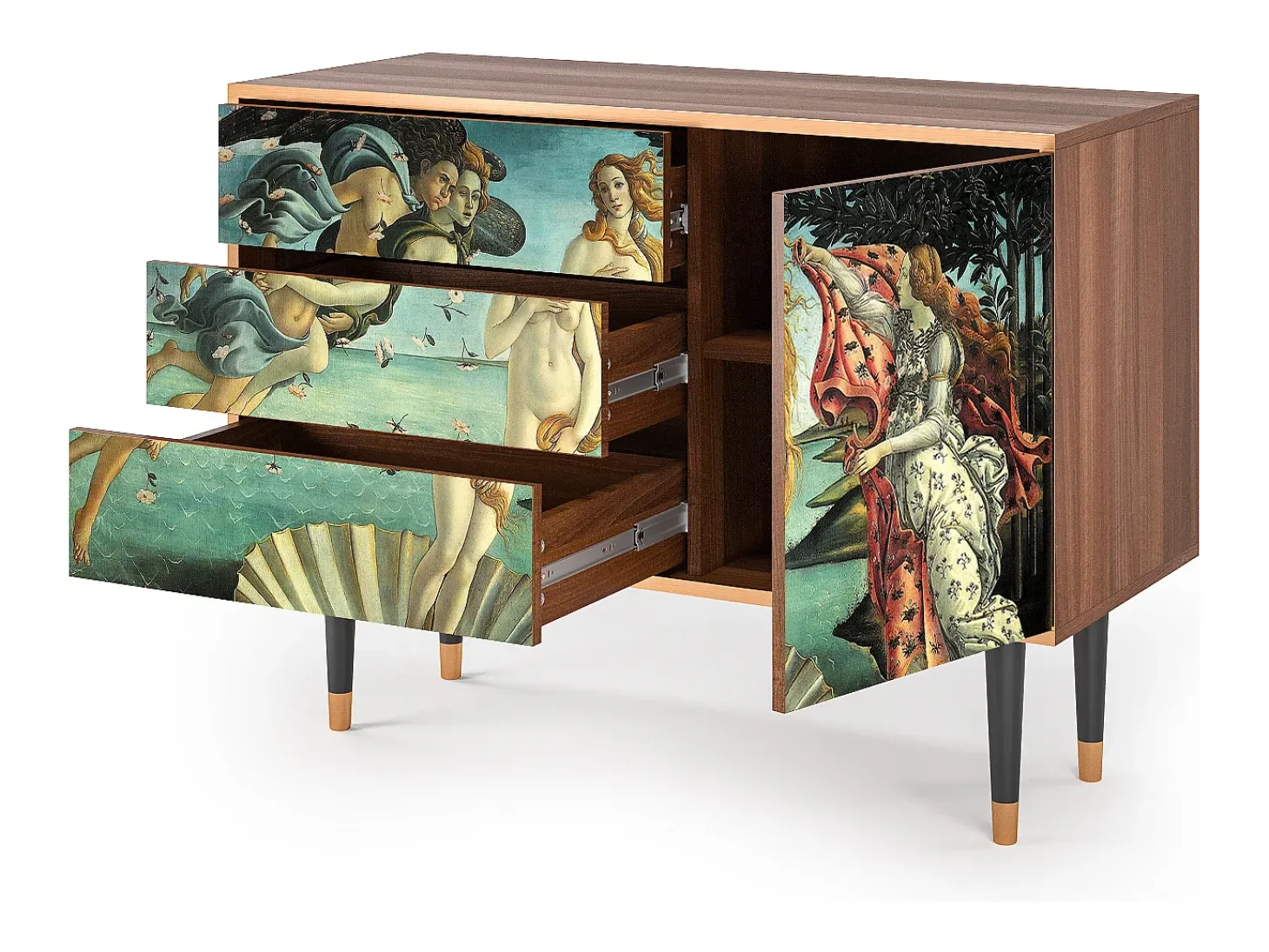 Aparador - 115х84х41 cm - S3 - The Birth of Venus, Nogal