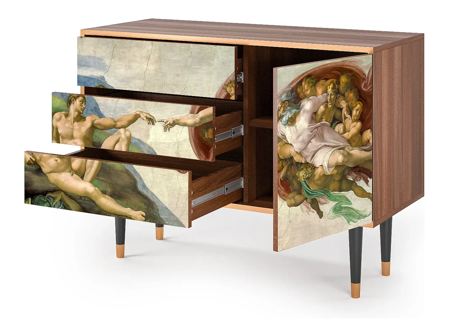 Aparador - 115х84х41 cm - S3 - The Creation of Adam, Nogal
