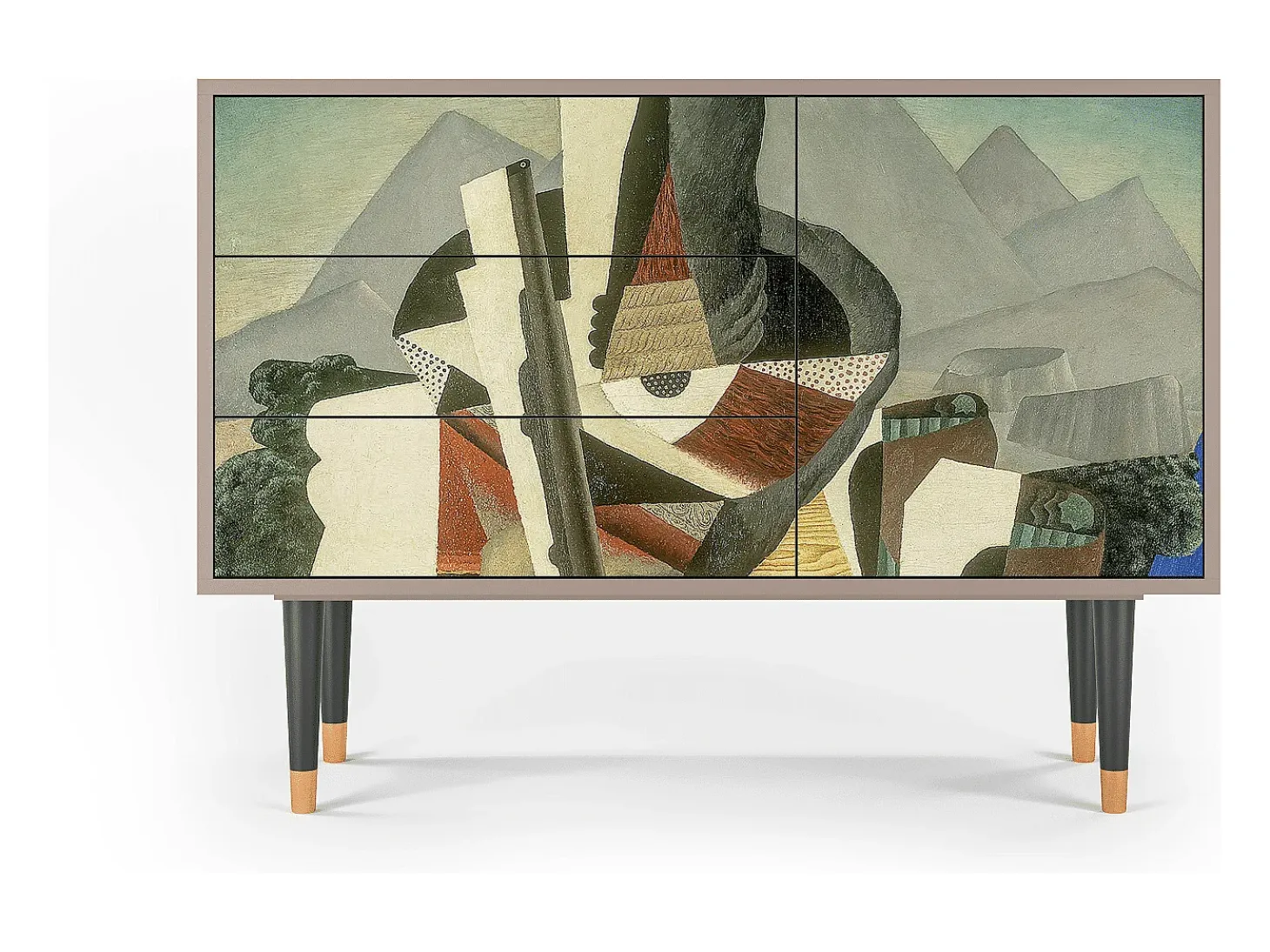Aparador - 115х84х41 cm - S3 - The Cubist Paintings , Latte