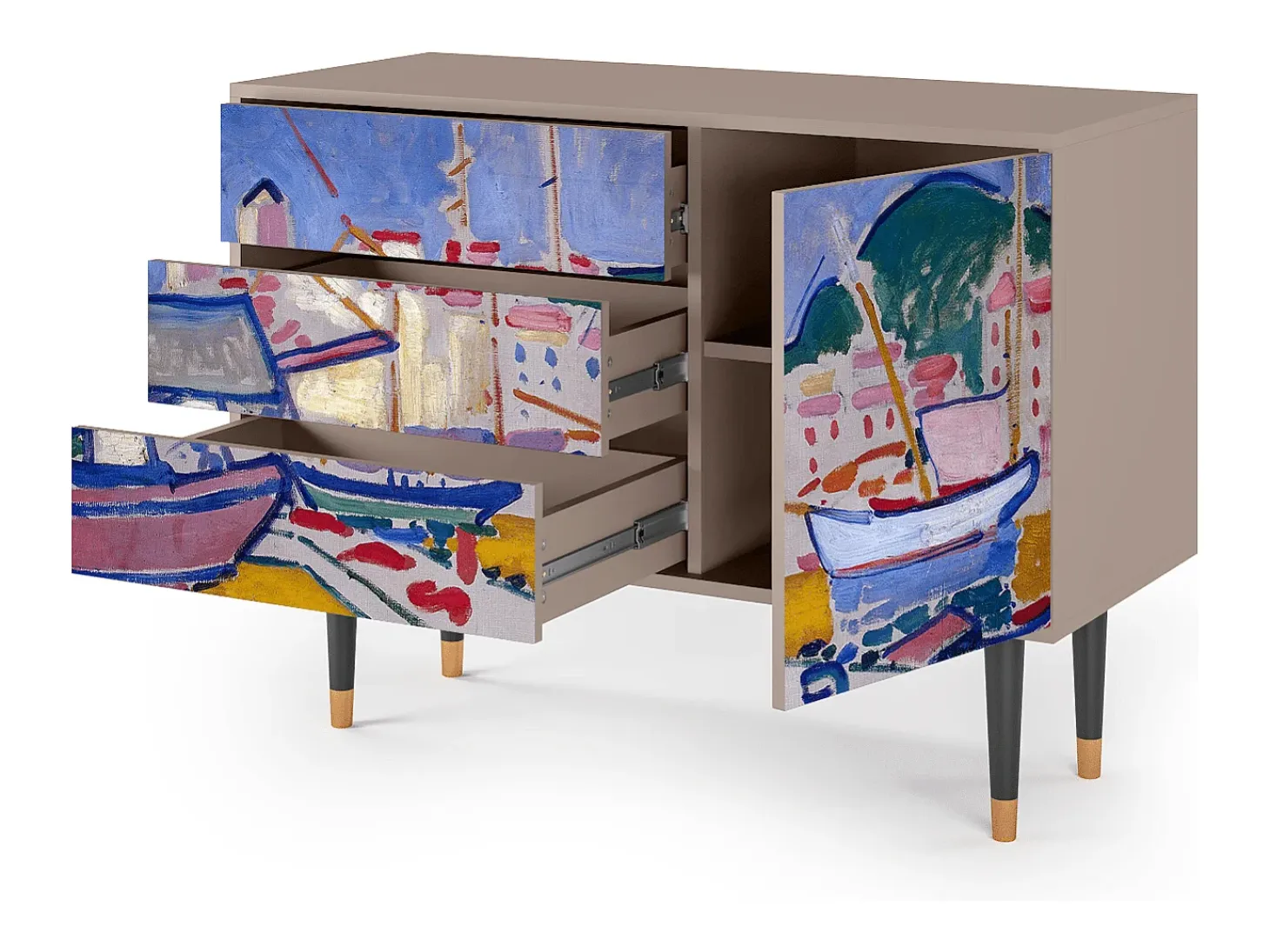 Aparador - 115х84х41 cm - S3 - The Port of Collioure , Latte
