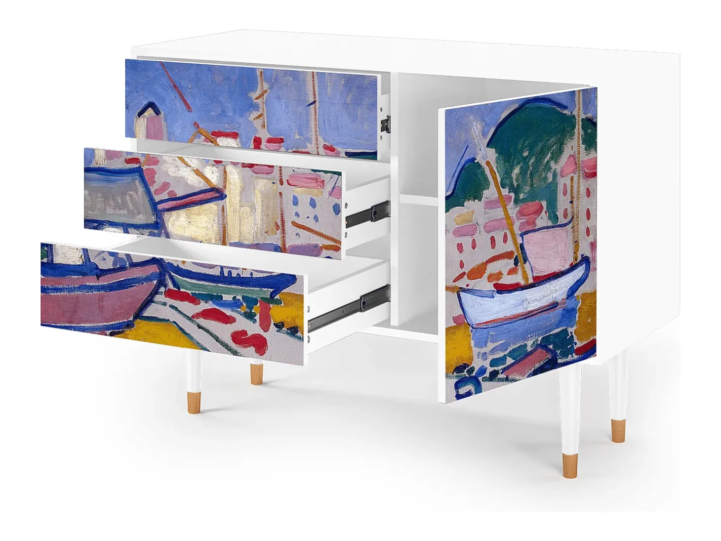 Aparador - 115х84х41 cm - S3 - The Port of Collioure , Blanco