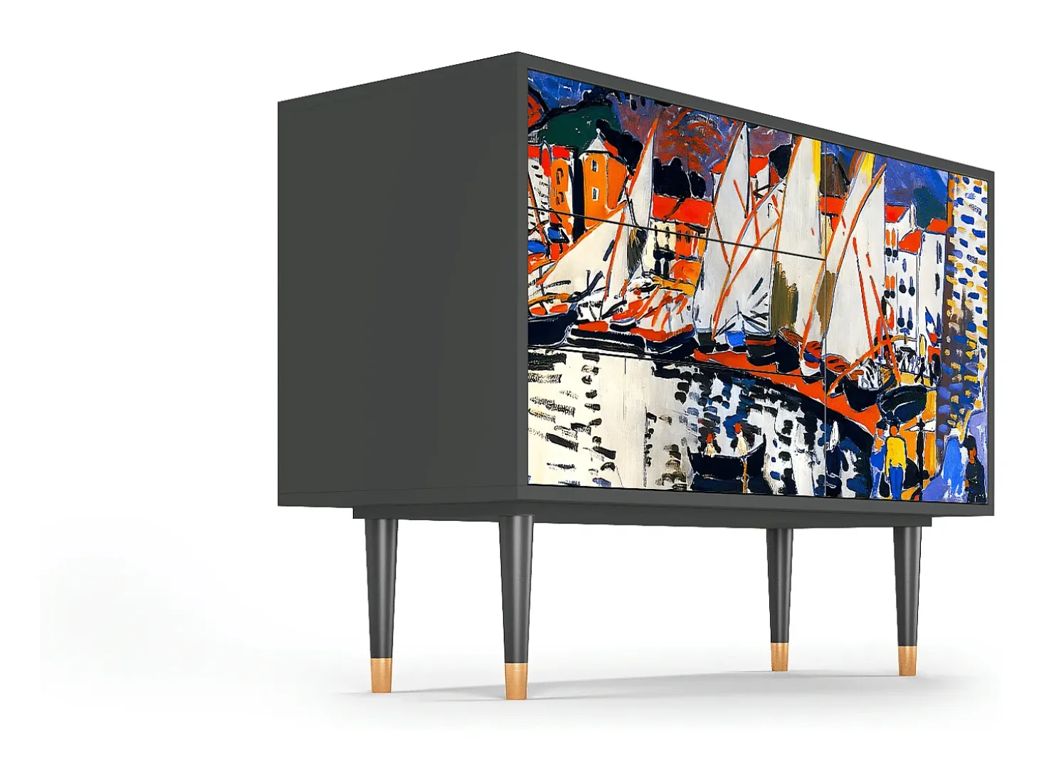 Aparador - 115х84х41 cm - S3 - The Port of Collioure , Antracita