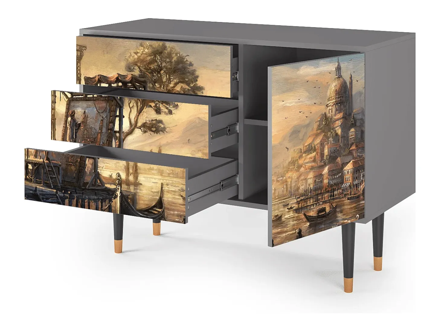 Aparador - 115х84х41 cm - S3 - Venice, Gris