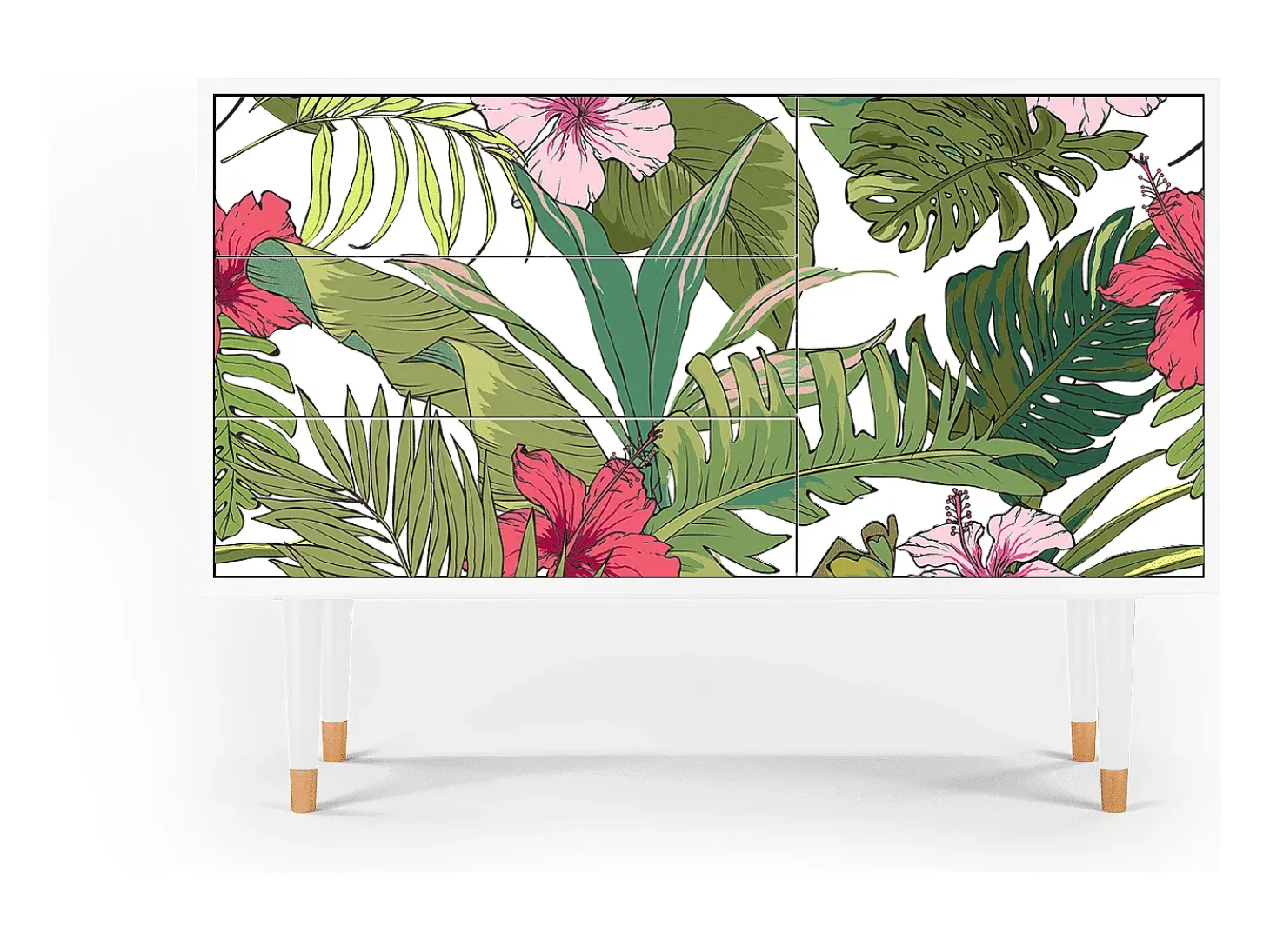 Aparador - 115х84х41 cm - S3 - Verdant Tropics, Blanco