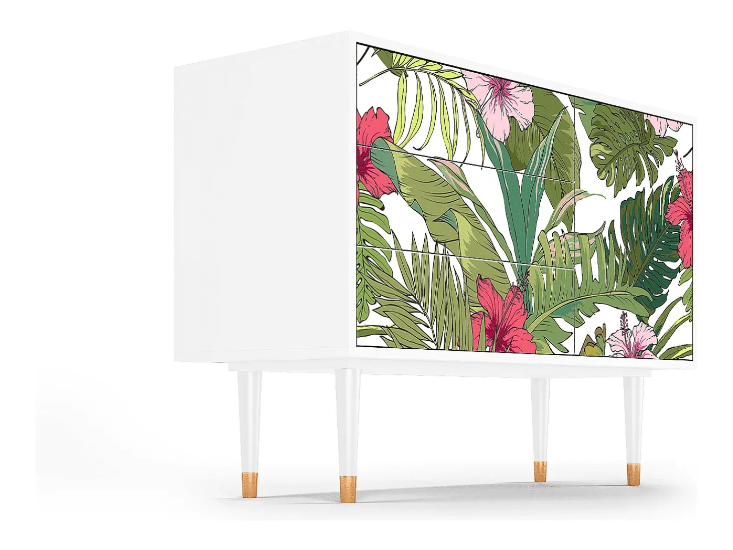 Aparador - 115х84х41 cm - S3 - Verdant Tropics, Blanco