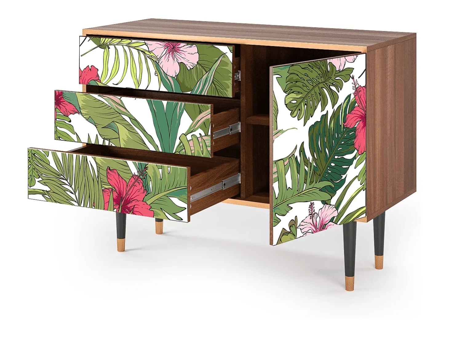 Aparador - 115х84х41 cm - S3 - Verdant Tropics, Nogal