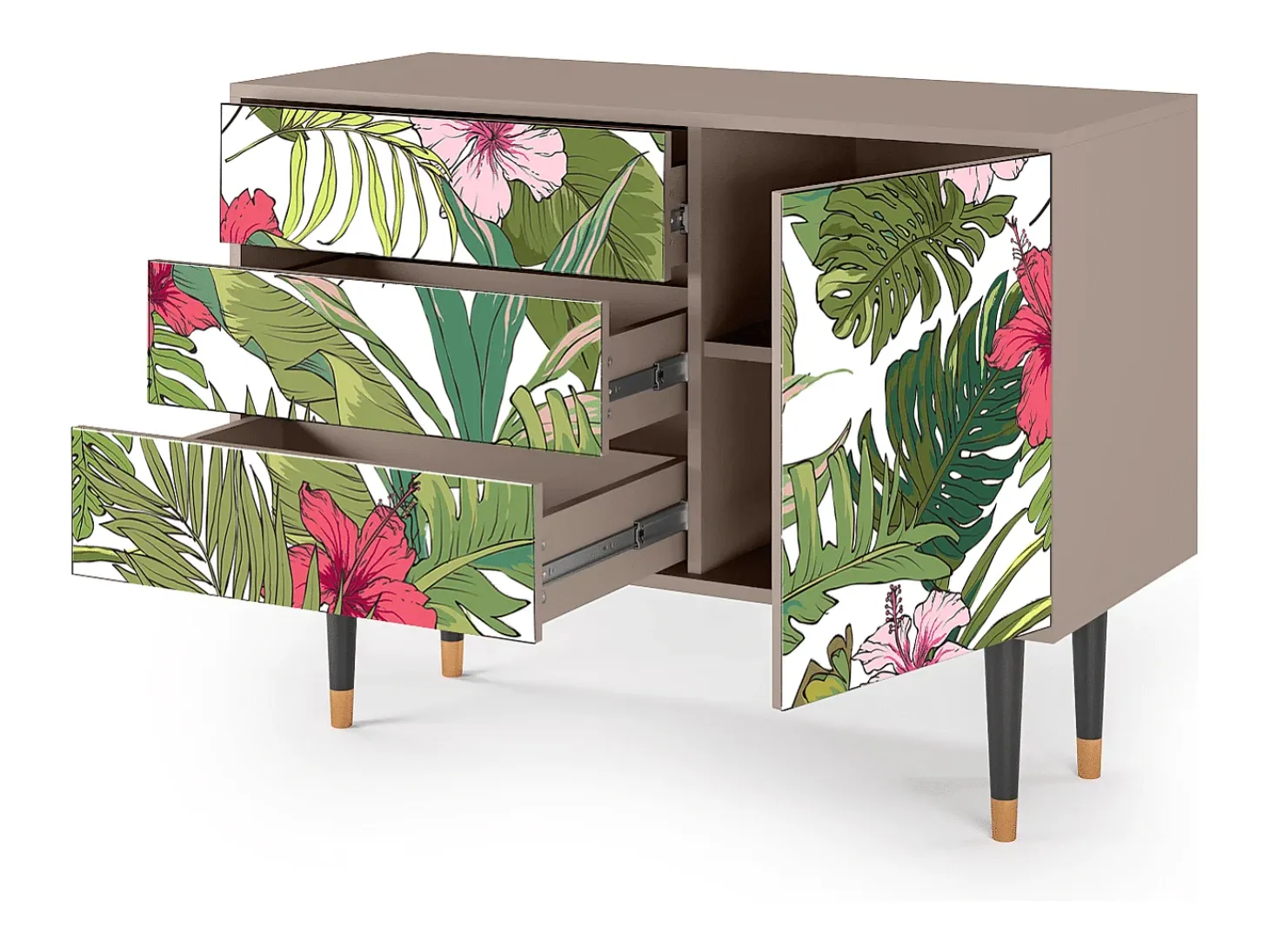 Aparador - 115х84х41 cm - S3 - Verdant Tropics, Latte