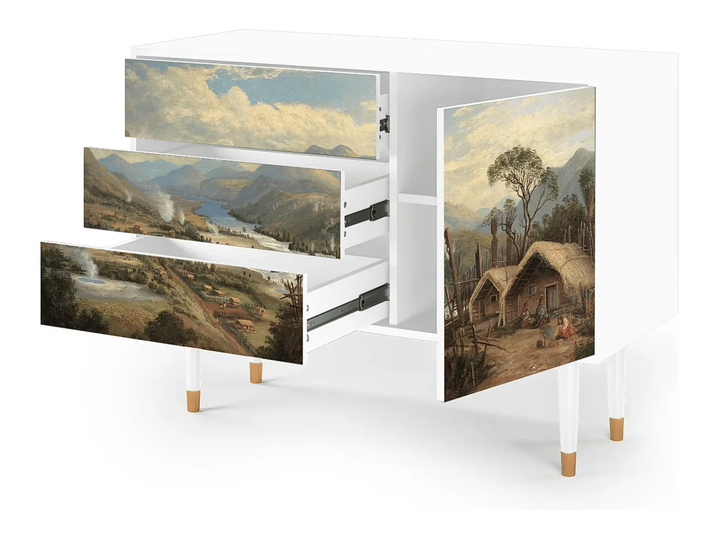 Aparador - 115х84х41 cm - S3 - View Across the Plains , Blanco