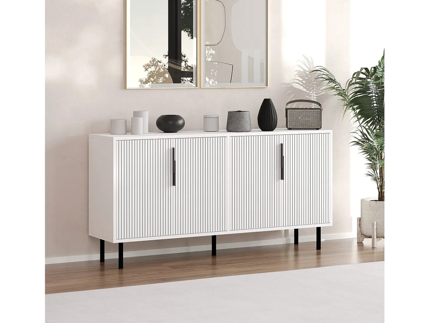 Aparador – 150 cm x 75 cm x 36 cm – Blanco – Melamina