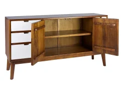 Aparador 6 cajones y 2 puertas de madera maciza de mindi Kretos 160 cm