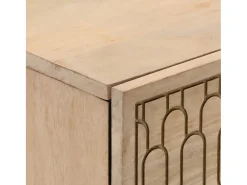 Aparador 2 piezas madera maciza de mango 60x33x75 cm