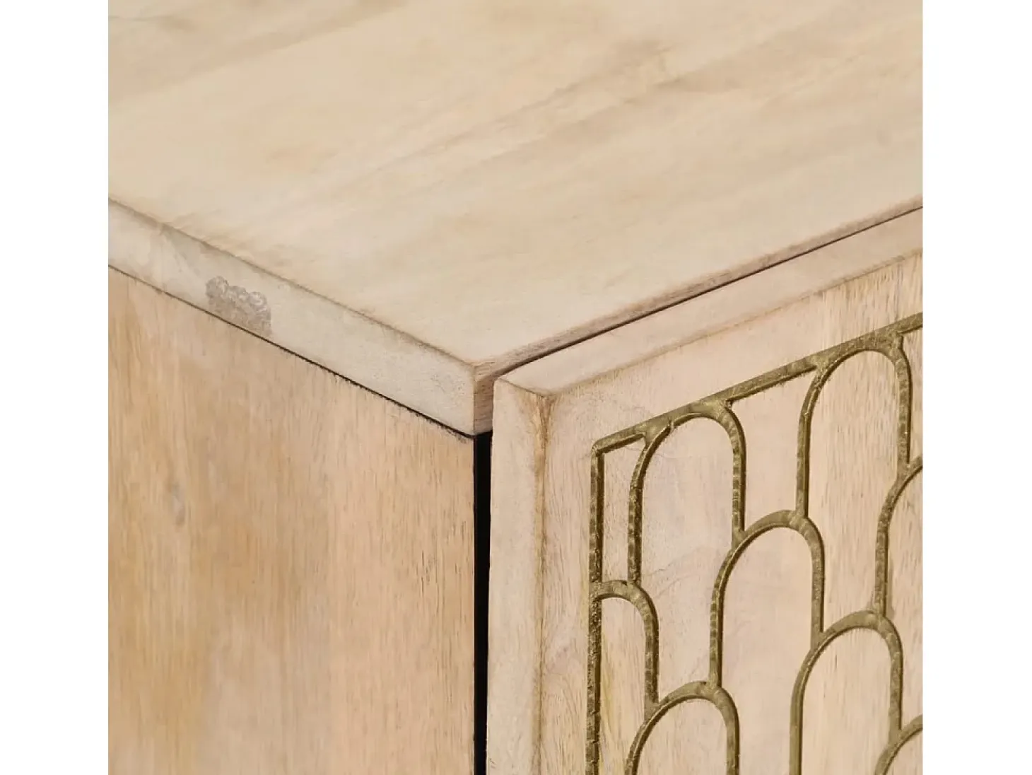 Aparador 3 piezas madera maciza de mango 60x33x75 cm