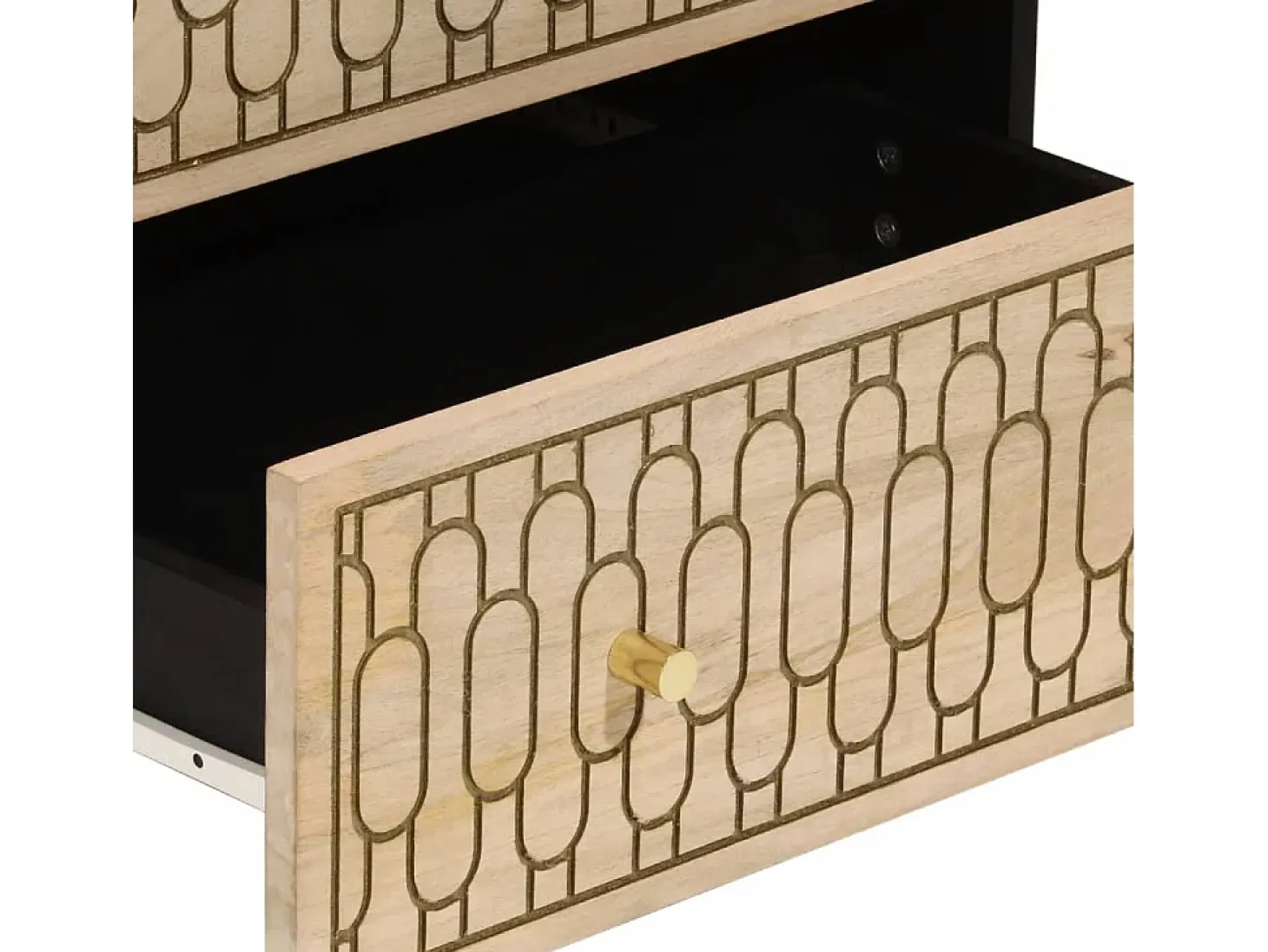 Aparador 3 piezas madera maciza de mango 60x33x75 cm