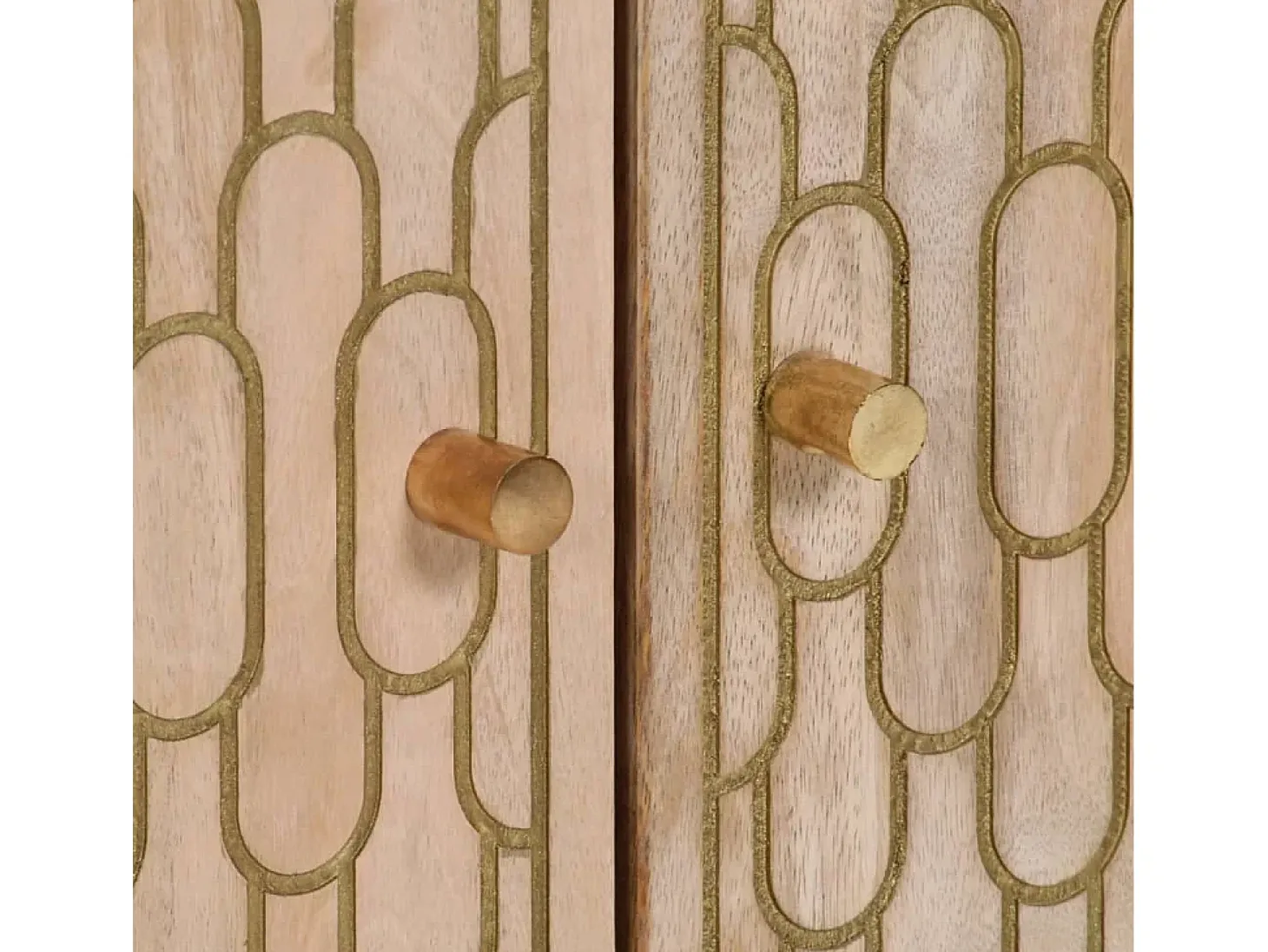 Aparador 3 piezas madera maciza de mango 60x33x75 cm