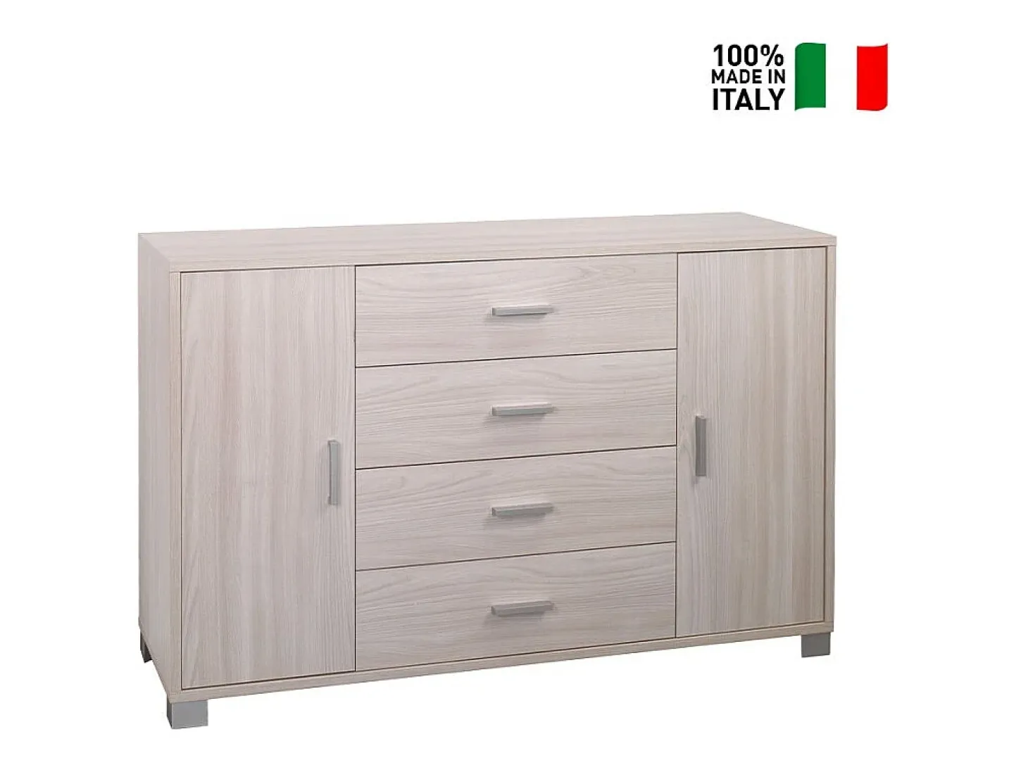 Aparador 2 puertas 4 cajones Mueble TV buffet salón Talia - Olmo