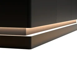 Aparador 3 puertas con LEDs de MDF - Negro y efecto mármol blanco - DEVIKA de Pascal MORABITO