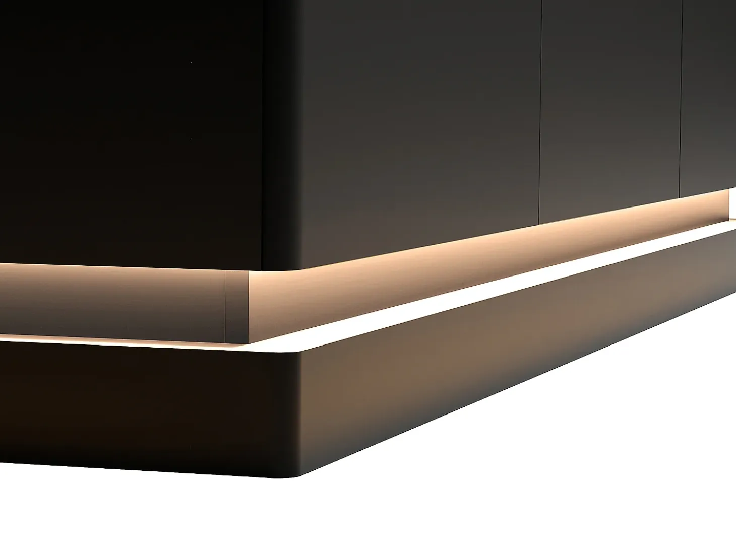 Aparador 3 puertas con LEDs de MDF - Negro y efecto mármol blanco - DEVIKA de Pascal MORABITO