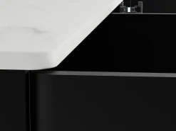 Aparador 3 puertas con LEDs de MDF - Negro y efecto mármol blanco - DEVIKA de Pascal MORABITO