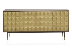 Aparador 4 puertas de madera de mango maciza con frontal laton dorado