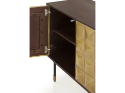 Aparador 4 puertas de madera de mango maciza con frontal laton dorado