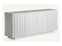Aparador 4 puertas Klikey cemento blanco 180 cm